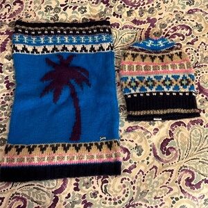 VTG Juicy Couture Angora Blend Dark Regal Apres Ski Slouchy Hat & Snood